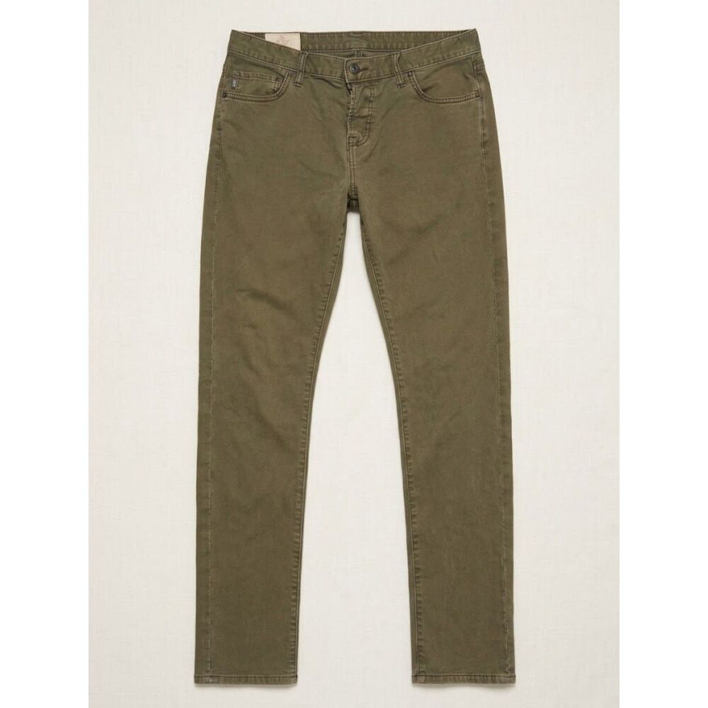 Abercrombie & Fitch Twill Pants Mens 34x32 Olive Green Slim Fit 5 Pocket Tapered